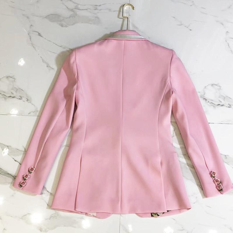 Elegant Pink Blazer Women - Casual - Plain-Solid