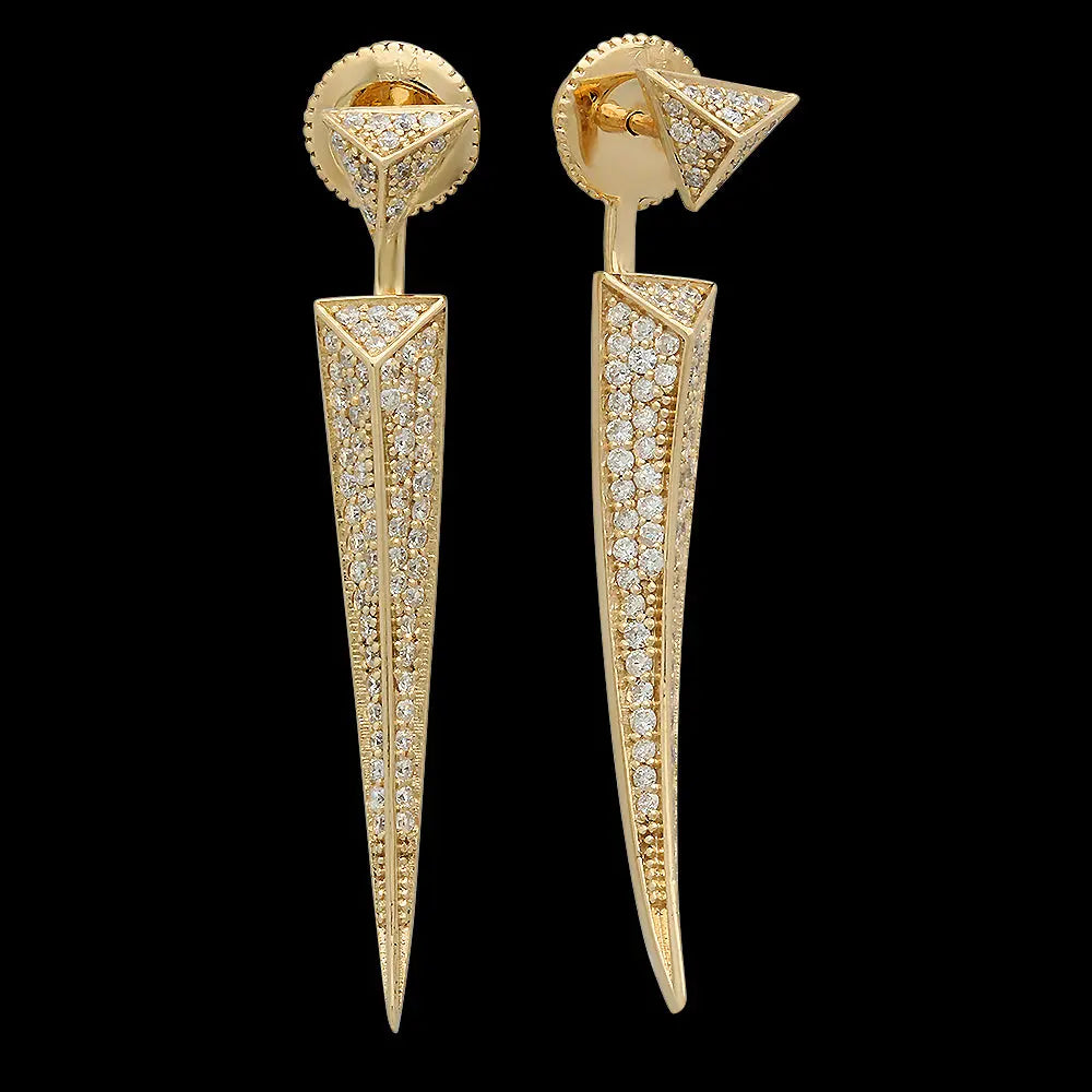 Elongated Pyramids Diamond Ear Jackets