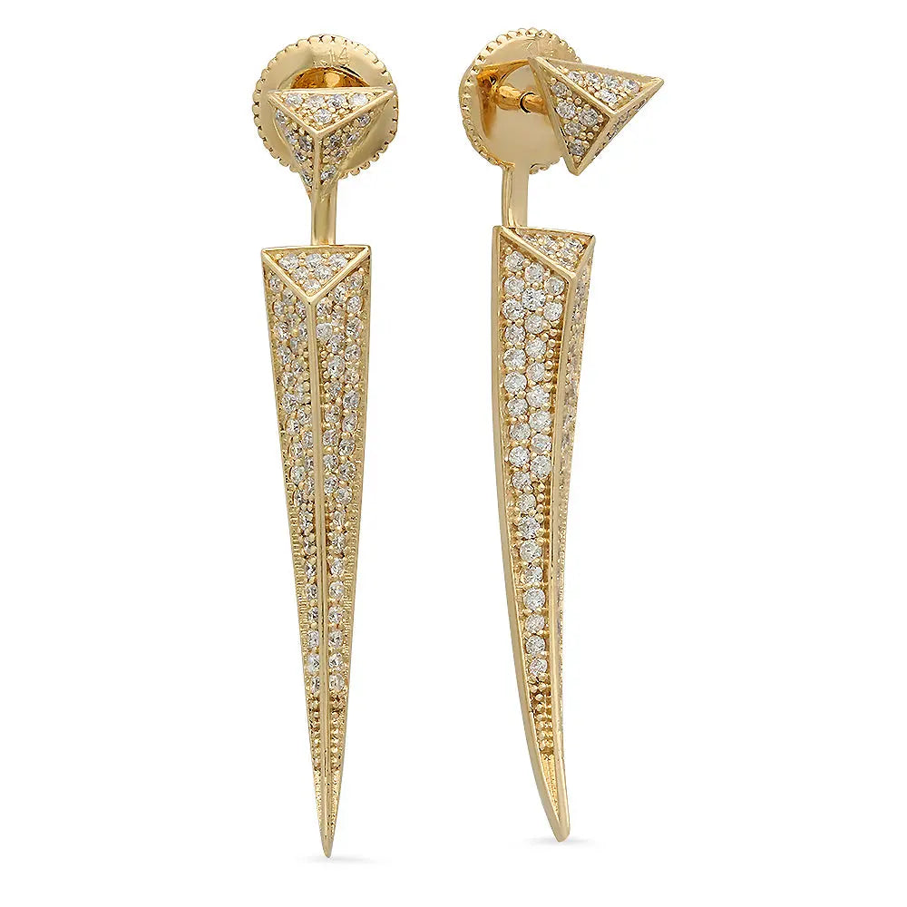 Elongated Pyramids Diamond Ear Jackets