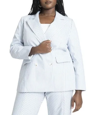 Eloquii Women's Pinstripe Blazer