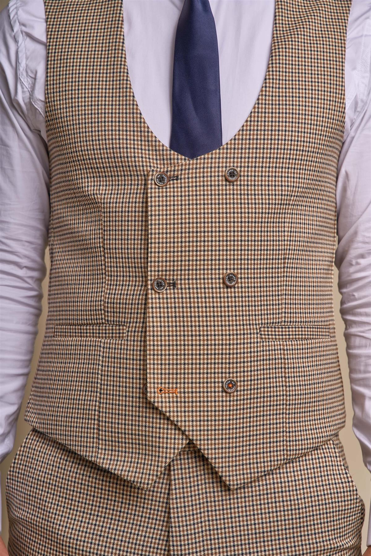 Elwood Houndstooth Double Breasted Waistcoat