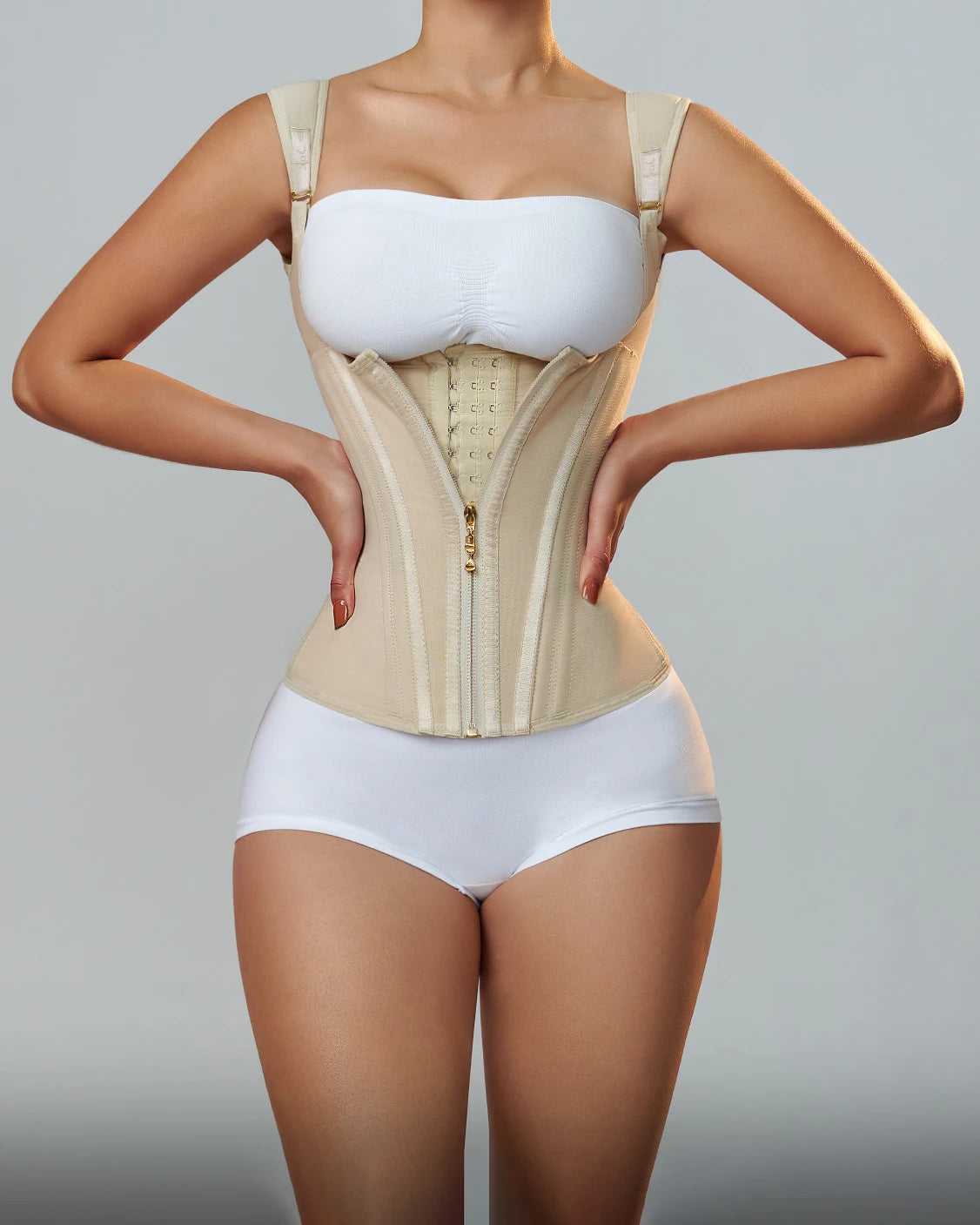 Fajas Colombianas Girdles With Row Buckle and Zipper Postpartum Corset