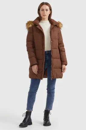 Faux Fur Hooded Winter Puffer Coat