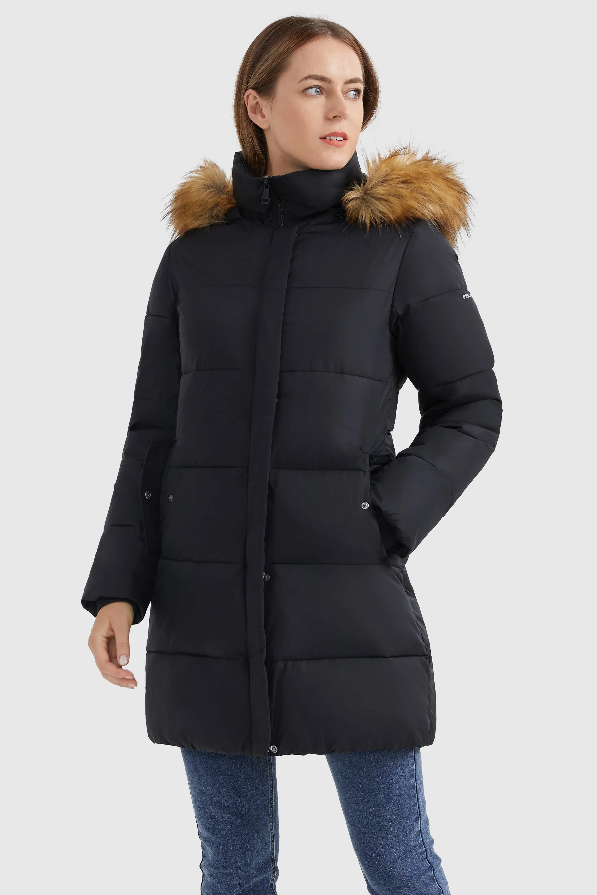 Faux Fur Hooded Winter Puffer Coat