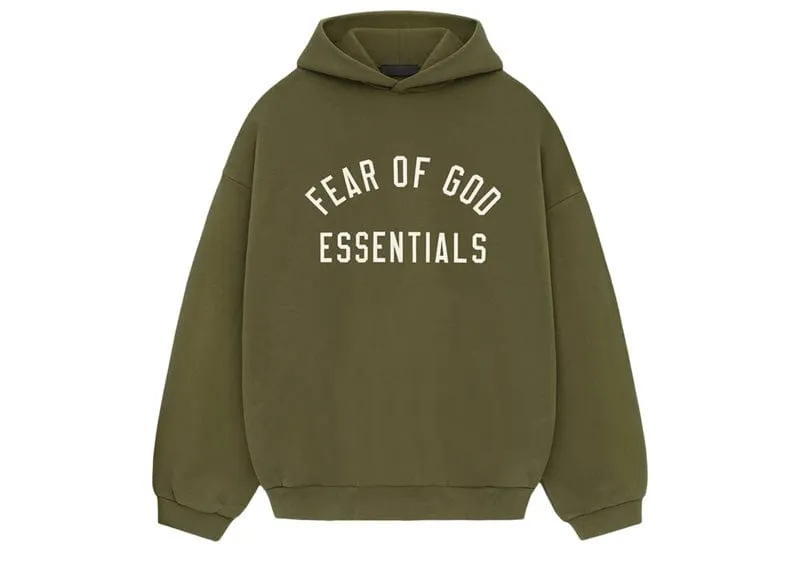 Fear of God Essentials Fleece Hoodie Military