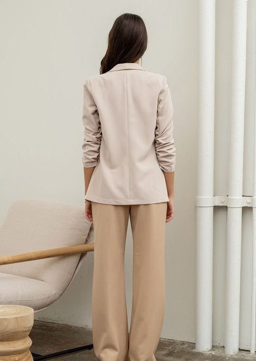 FINAL SALE - Like A Boss Ruched Sleeve Blazer - 5 Colors!