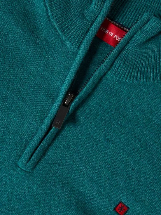 Fleece sweater with zip