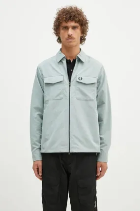 Fred Perry jacket Pocket Overshirt men's turquoise color M5684.959