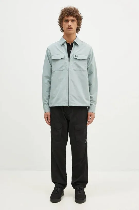 Fred Perry jacket Pocket Overshirt men's turquoise color M5684.959