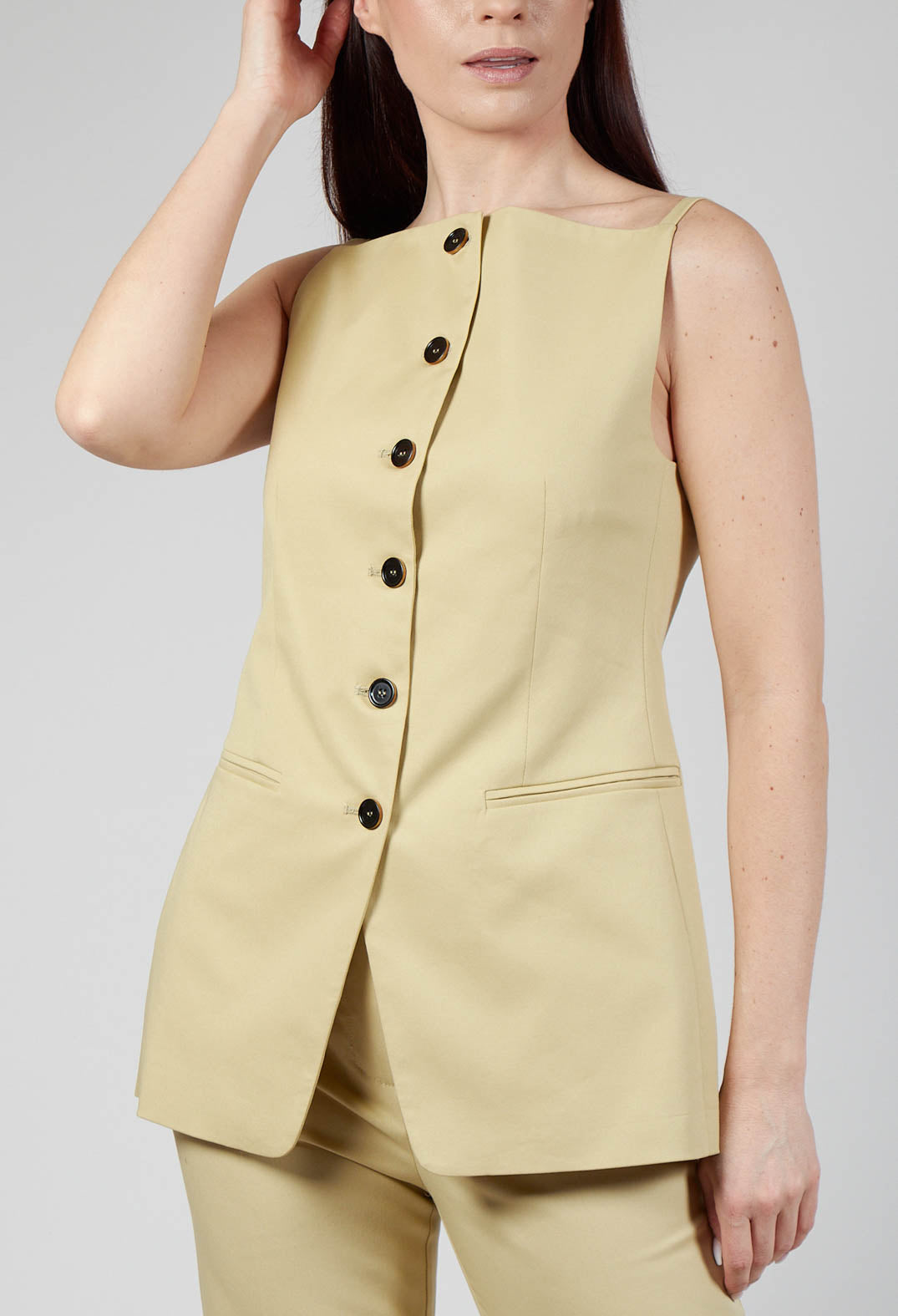 Gabardine Waistcoat in Pear Sorbet