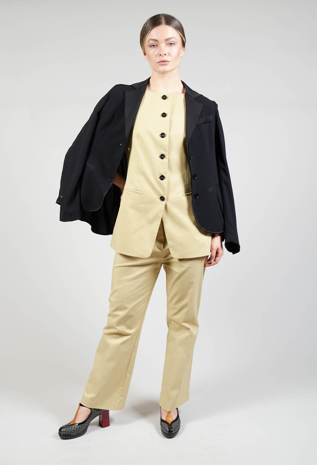 Gabardine Waistcoat in Pear Sorbet