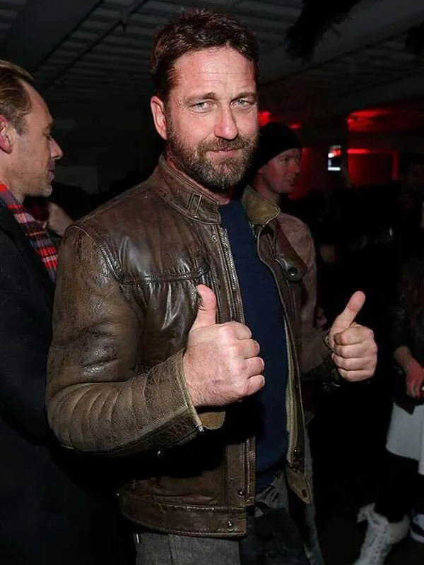 Gerard Butler Distressed Leather Jacket - New American Jackets