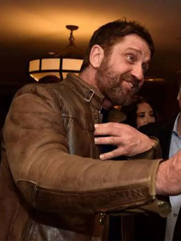 Gerard Butler Distressed Leather Jacket - New American Jackets