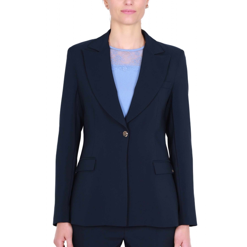 GIACCA BLAZER IN TESSUTO TECNICO, BLU