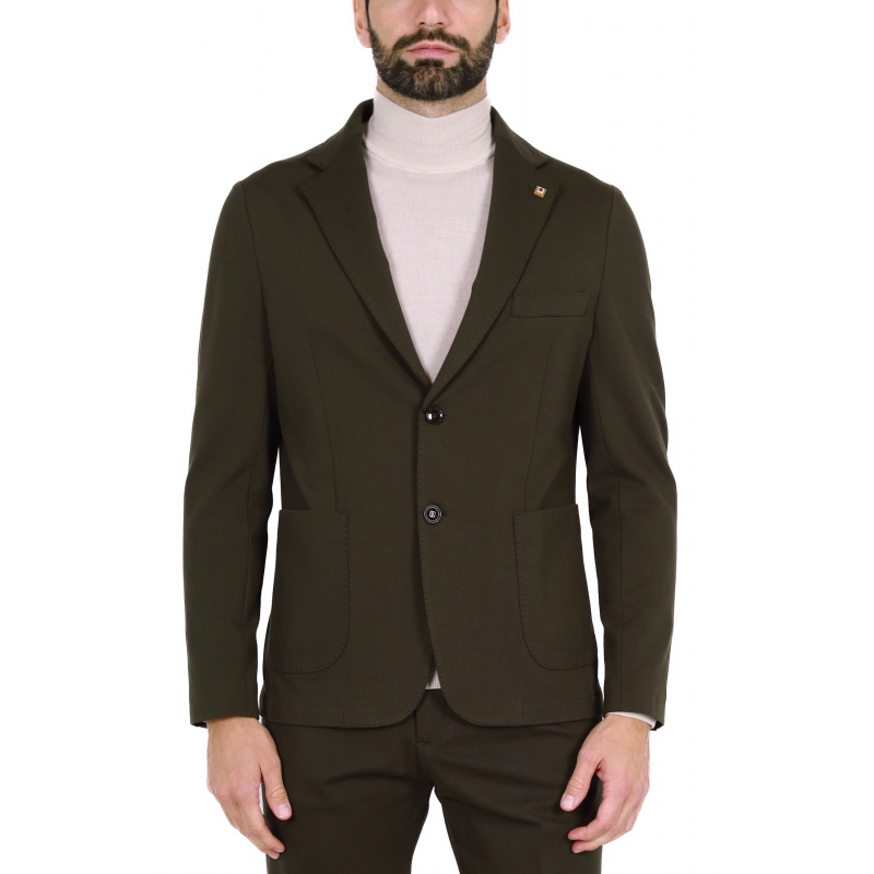 GIACCA BLAZER MONOPETTO IN PUNTO MILANO, VERDE