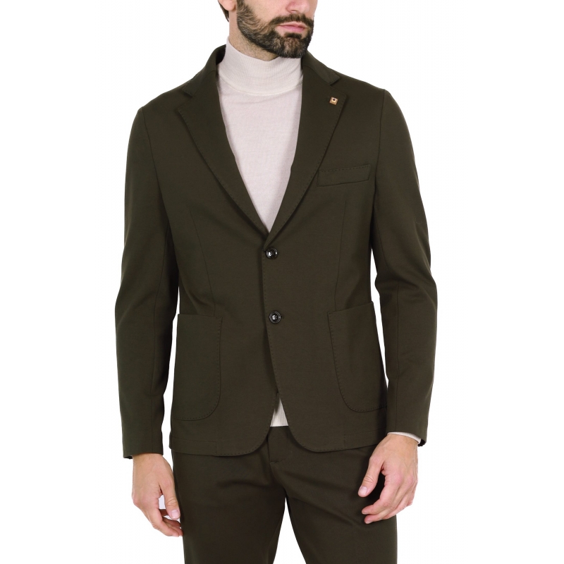 GIACCA BLAZER MONOPETTO IN PUNTO MILANO, VERDE