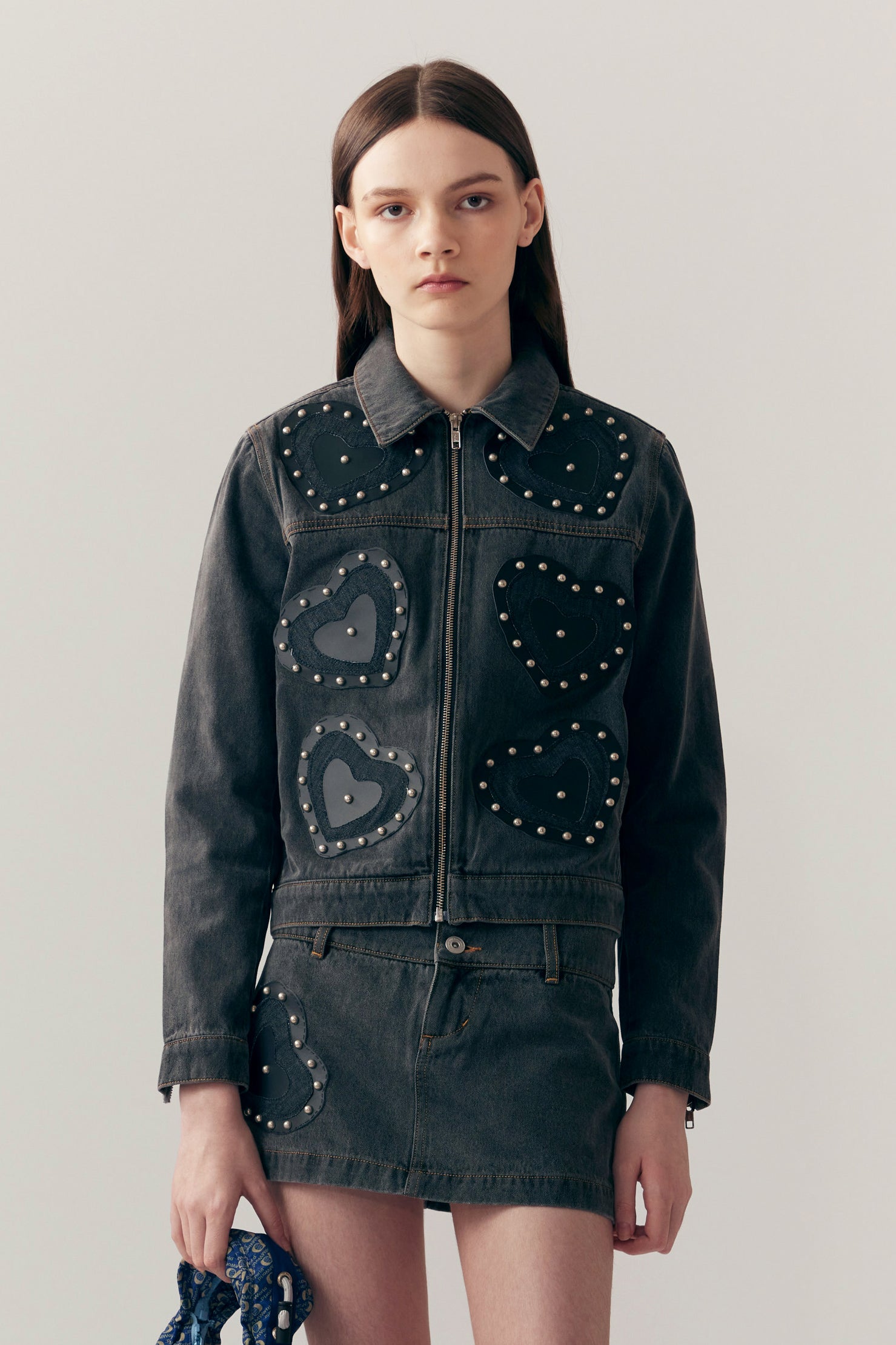 HEARTS PATCH DENIM JACKET