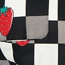 Hell Bunny Black & White Check & Strawberry Denim Jacket