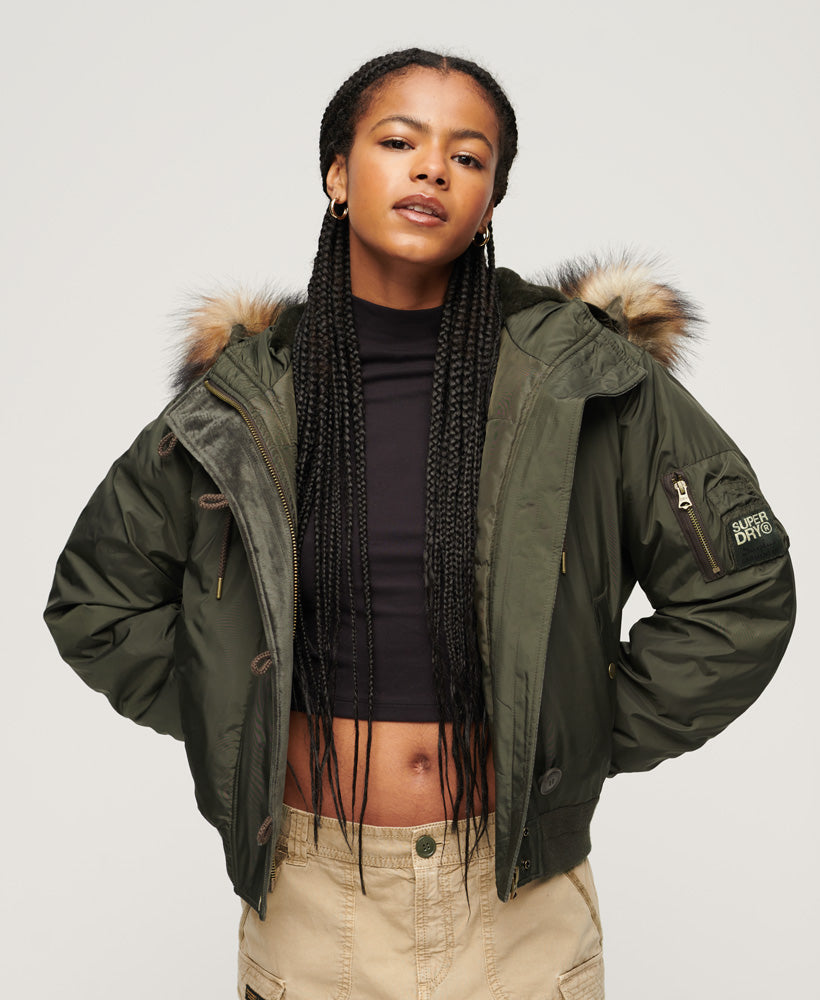 Hooded Military MA1 Bomber Jacket | Deepest Khaki