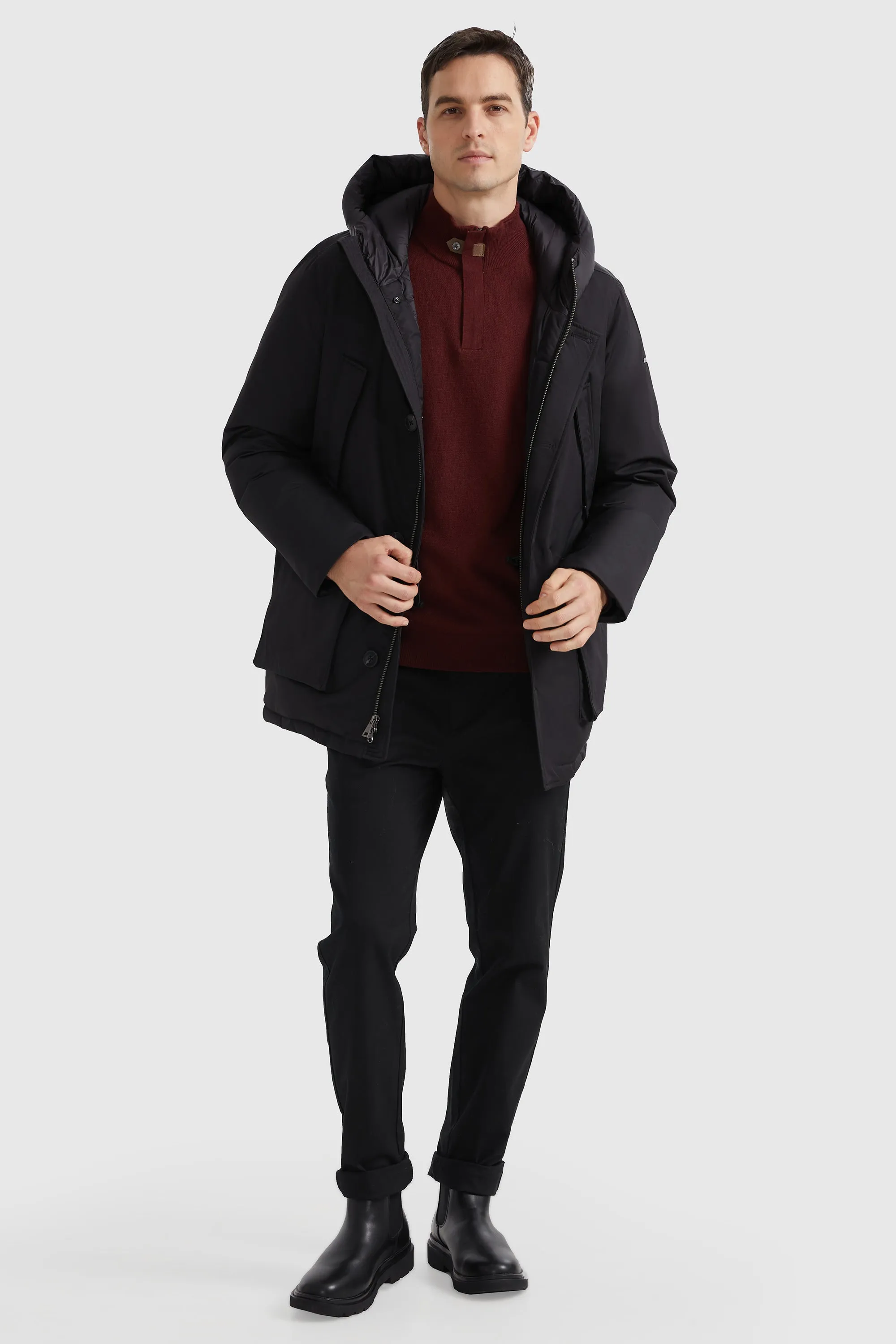 Hooded Puffer Thickened Down Coat