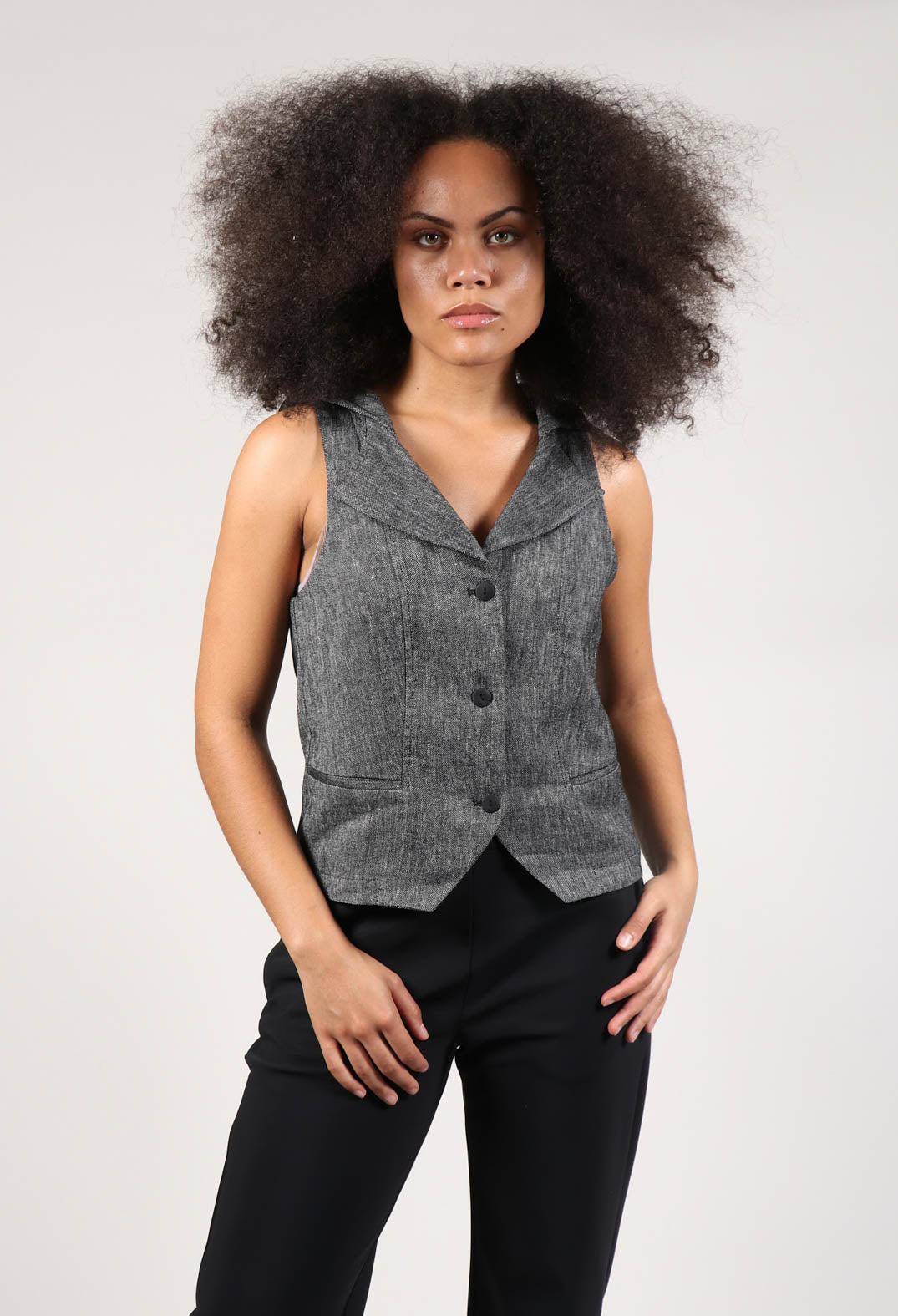 Hooded Waistcoat in Grey