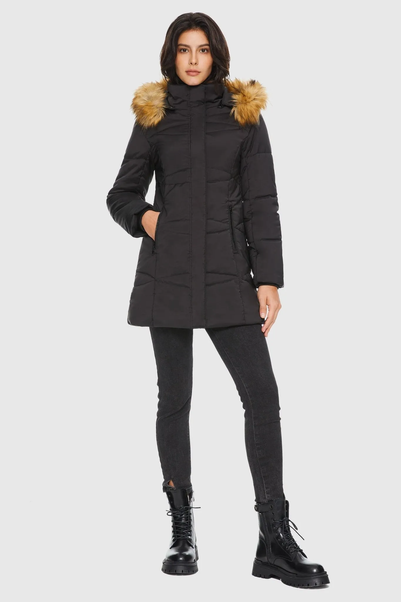 Insulated Jacket Zip-up Winter Coat