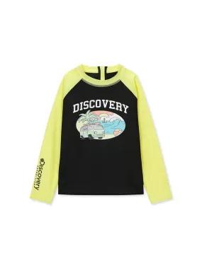 [KIDS] Graphic Half Zip-Up Rashguard Black