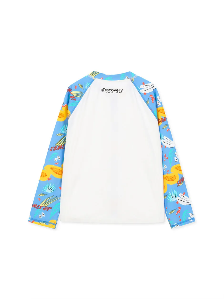 [KIDS] Pattern Zip-Up Rashguard L.Cobalt Blue