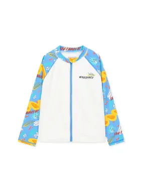 [KIDS] Pattern Zip-Up Rashguard L.Cobalt Blue