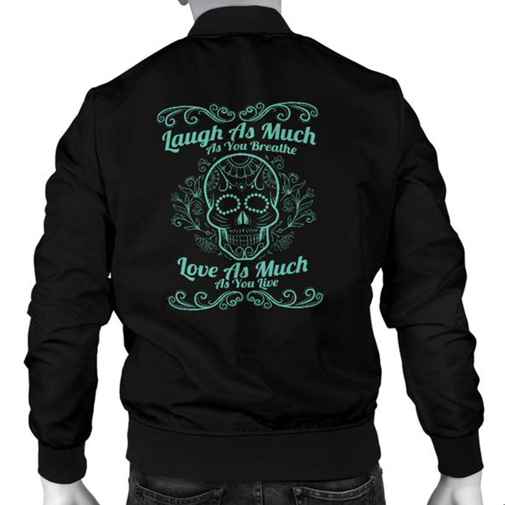 Laugh Love Live Sugar Skull Men's Bomber Jacket