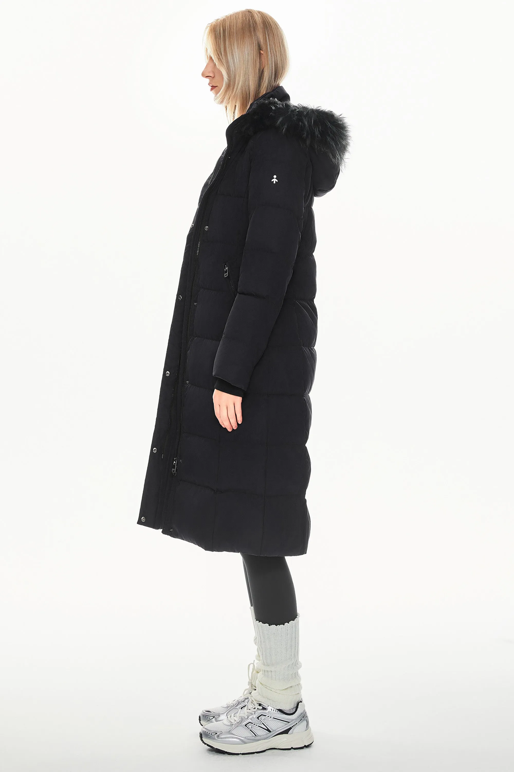 Long Puffer Faux Fur Hood Down Coat