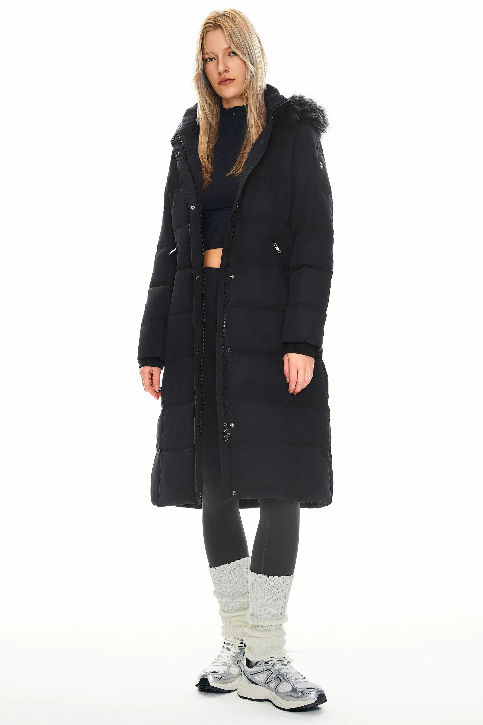 Long Puffer Faux Fur Hood Down Coat