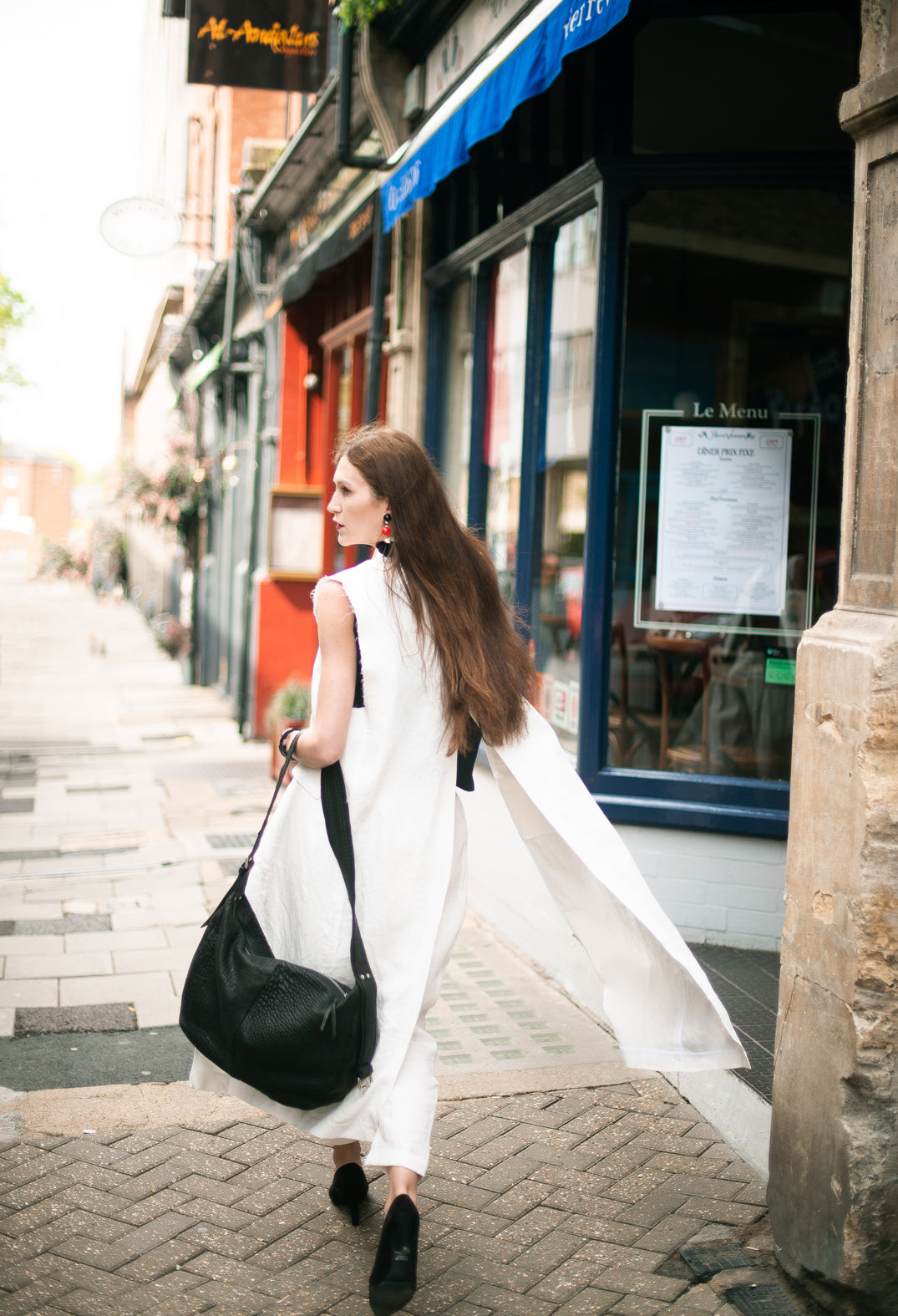 Longline Linen Waistcoat in White