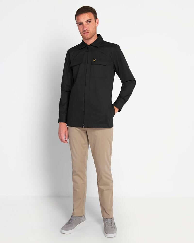 Lyle and Scott Overshirt Cord Zip-Through Jet Black