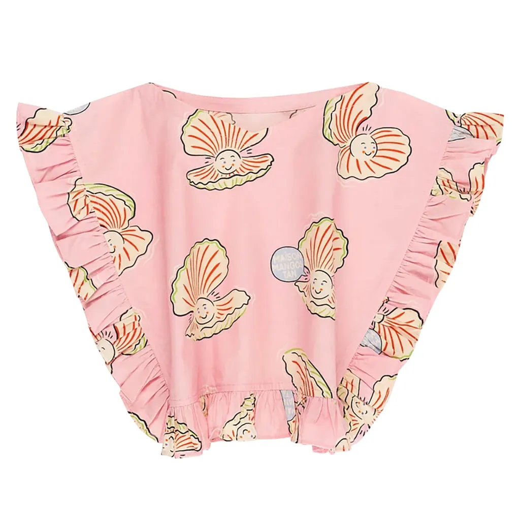 Maison Mangostan Child Oyster Blouse Pink