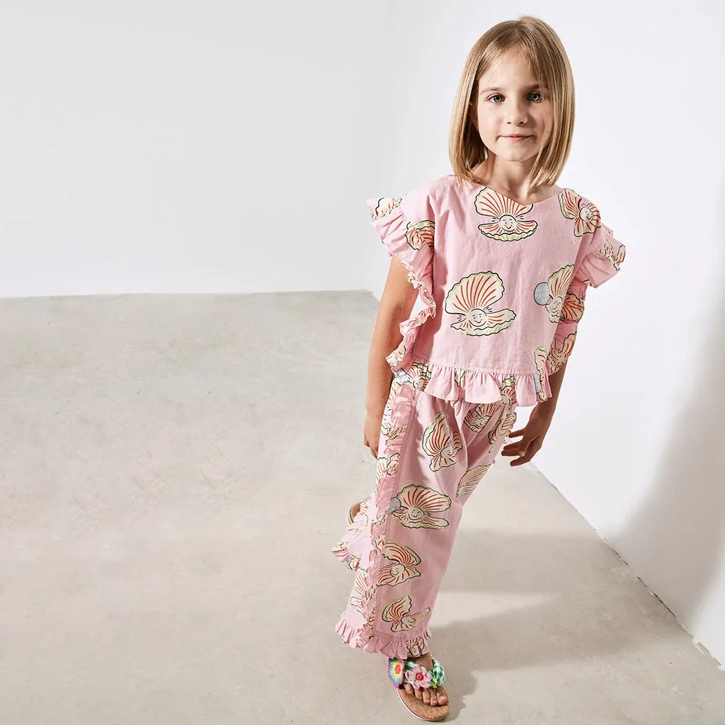 Maison Mangostan Child Oyster Blouse Pink