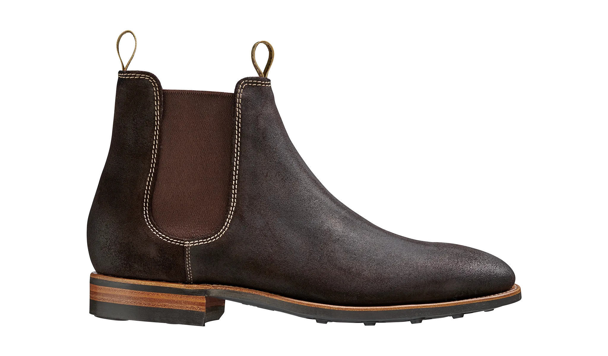 Mansfield - Choc Burnish Suede Chelsea Boot