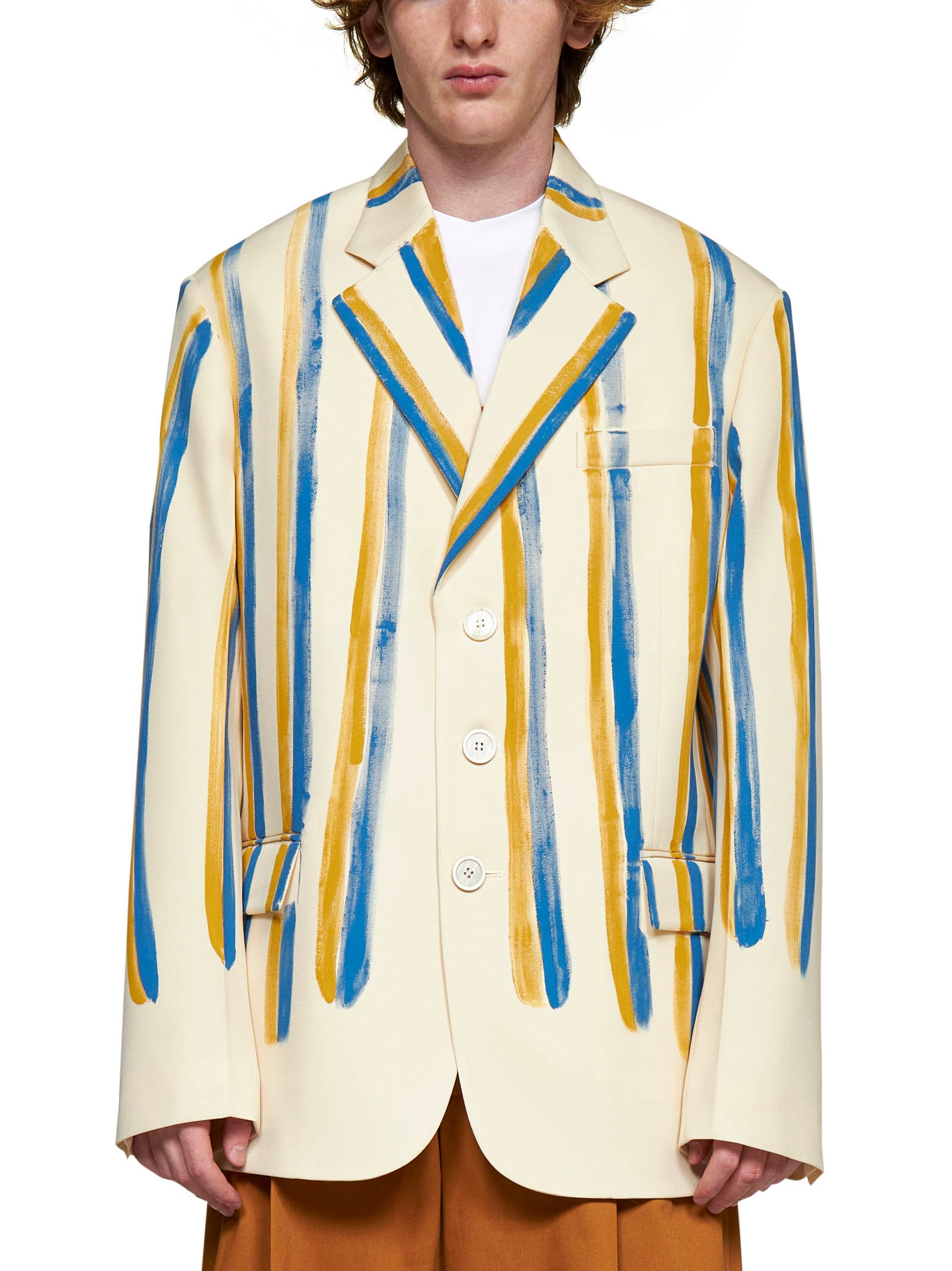 Marni Striped Single-Breasted Blazer