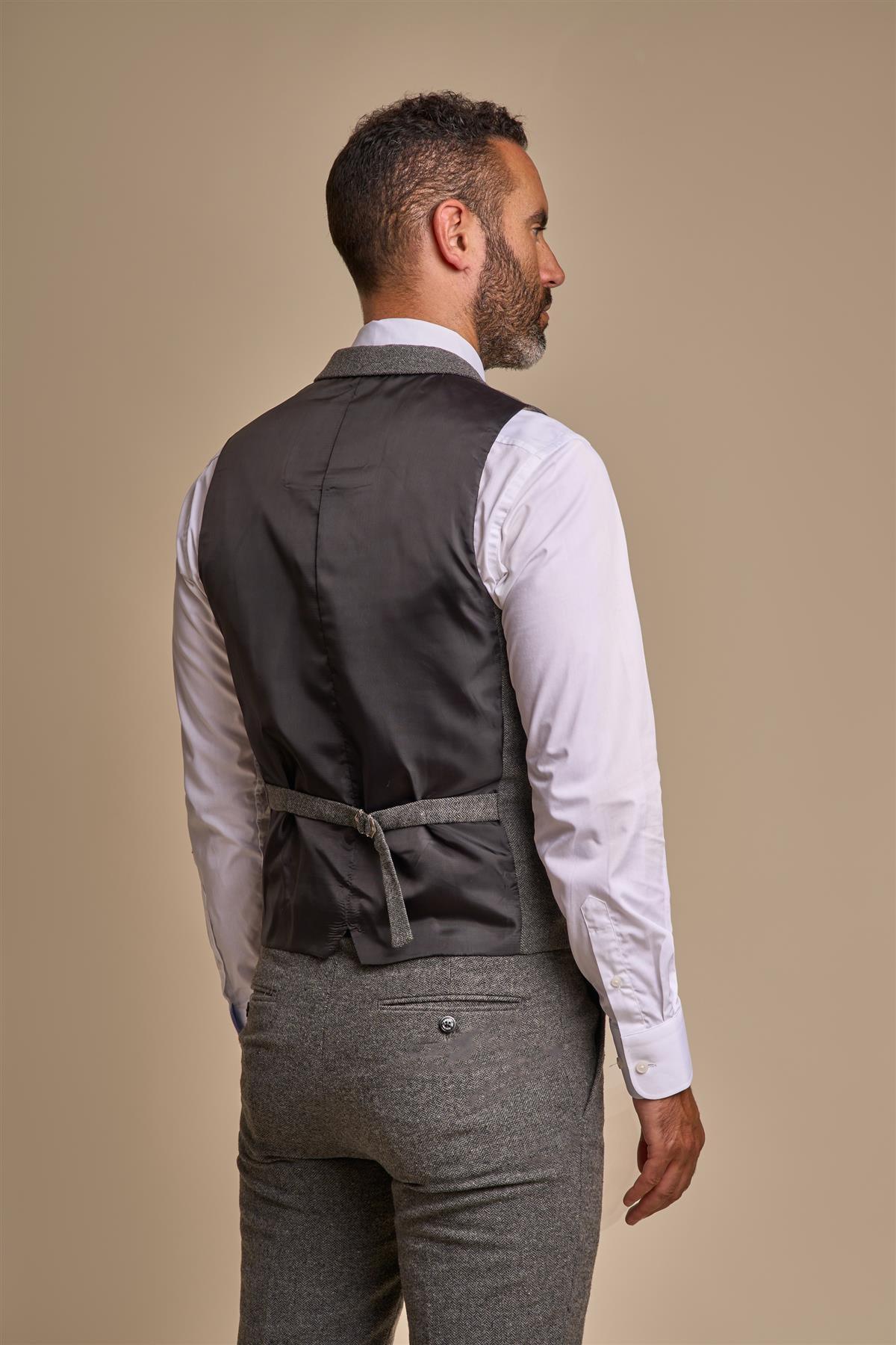 Martez Grey Tweed Waistcoat