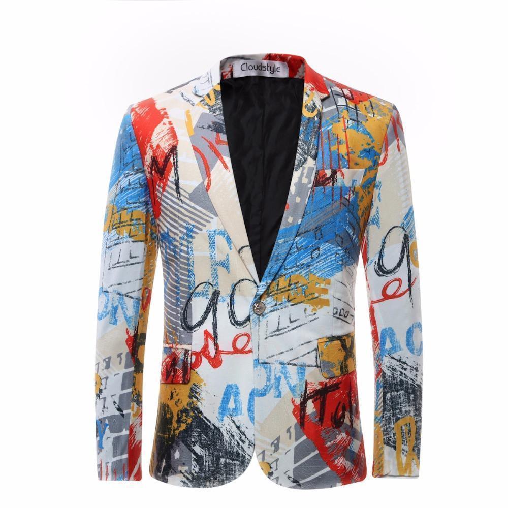 Men Blazer - Graffiti Party Blazer