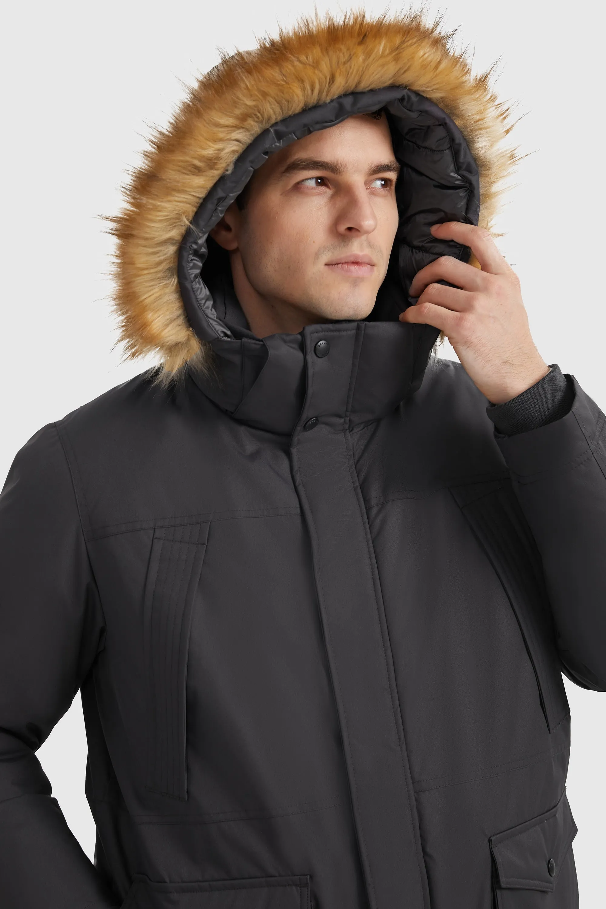 Mid-Length Insulated Hooded Down Coat