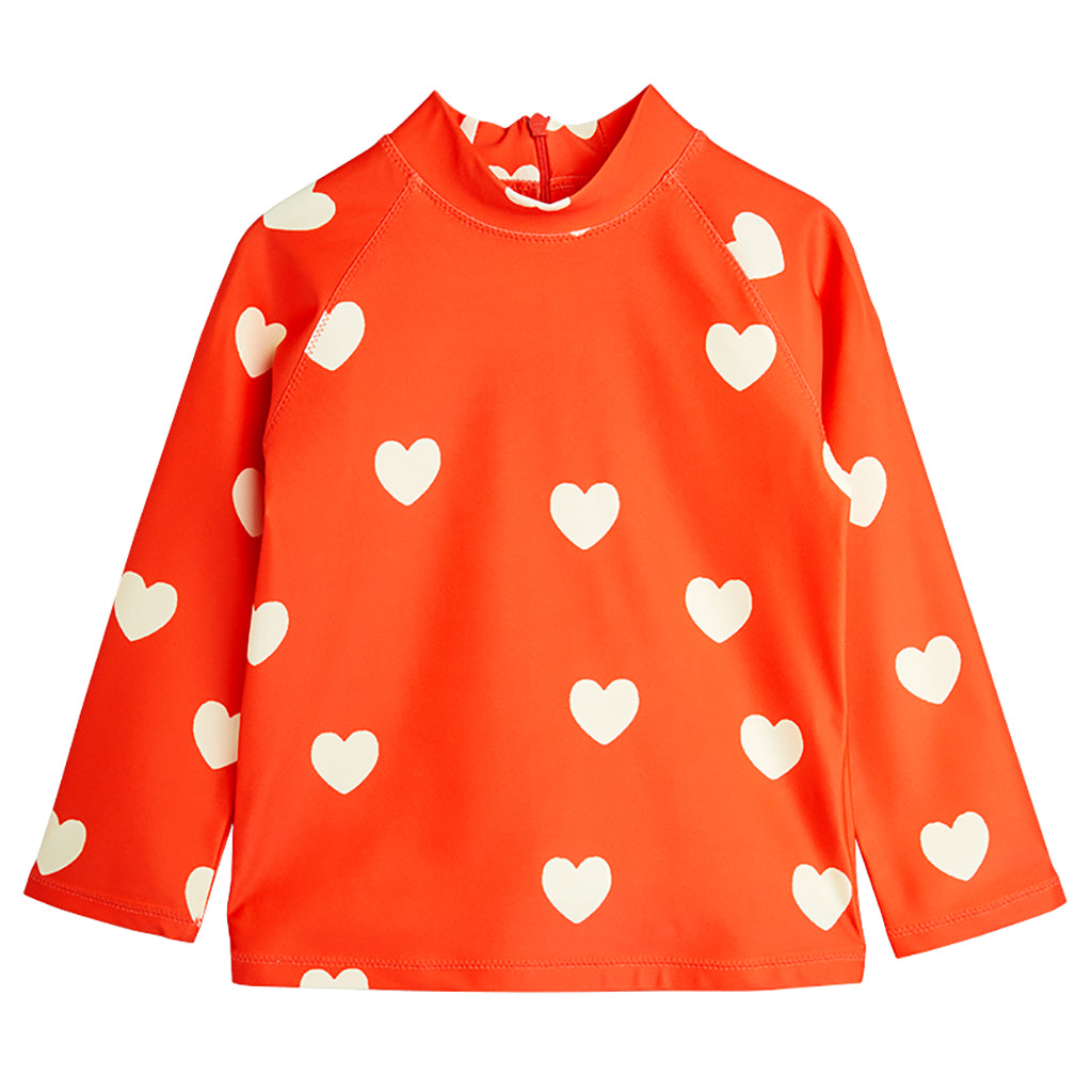 Mini Rodini Child Hearts Swim Shirt Red