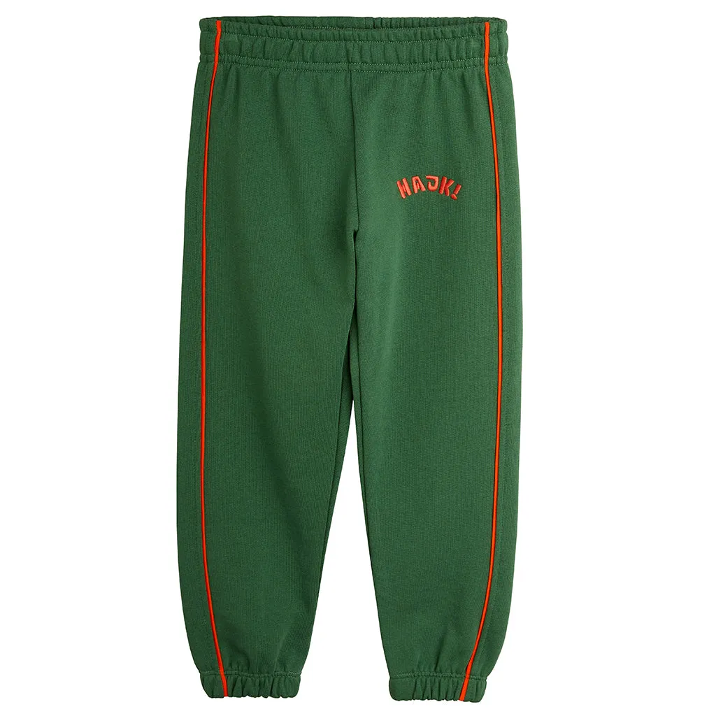 Mini Rodini Child Hike Embroidered Sweatpants Green