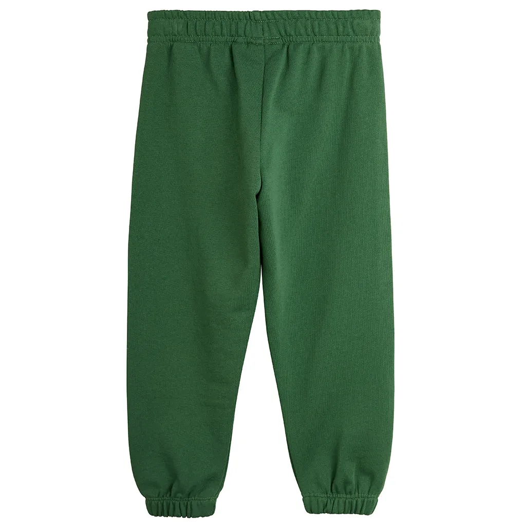 Mini Rodini Child Hike Embroidered Sweatpants Green