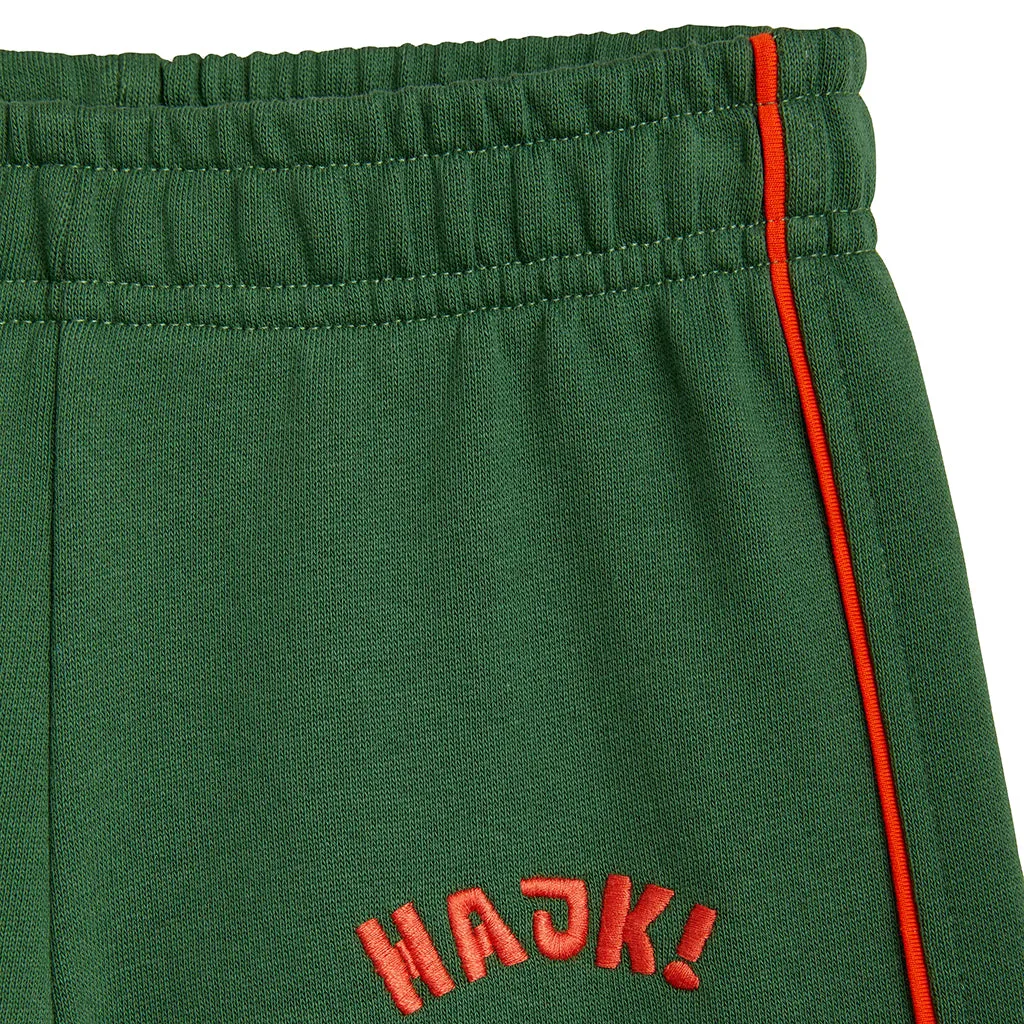 Mini Rodini Child Hike Embroidered Sweatpants Green