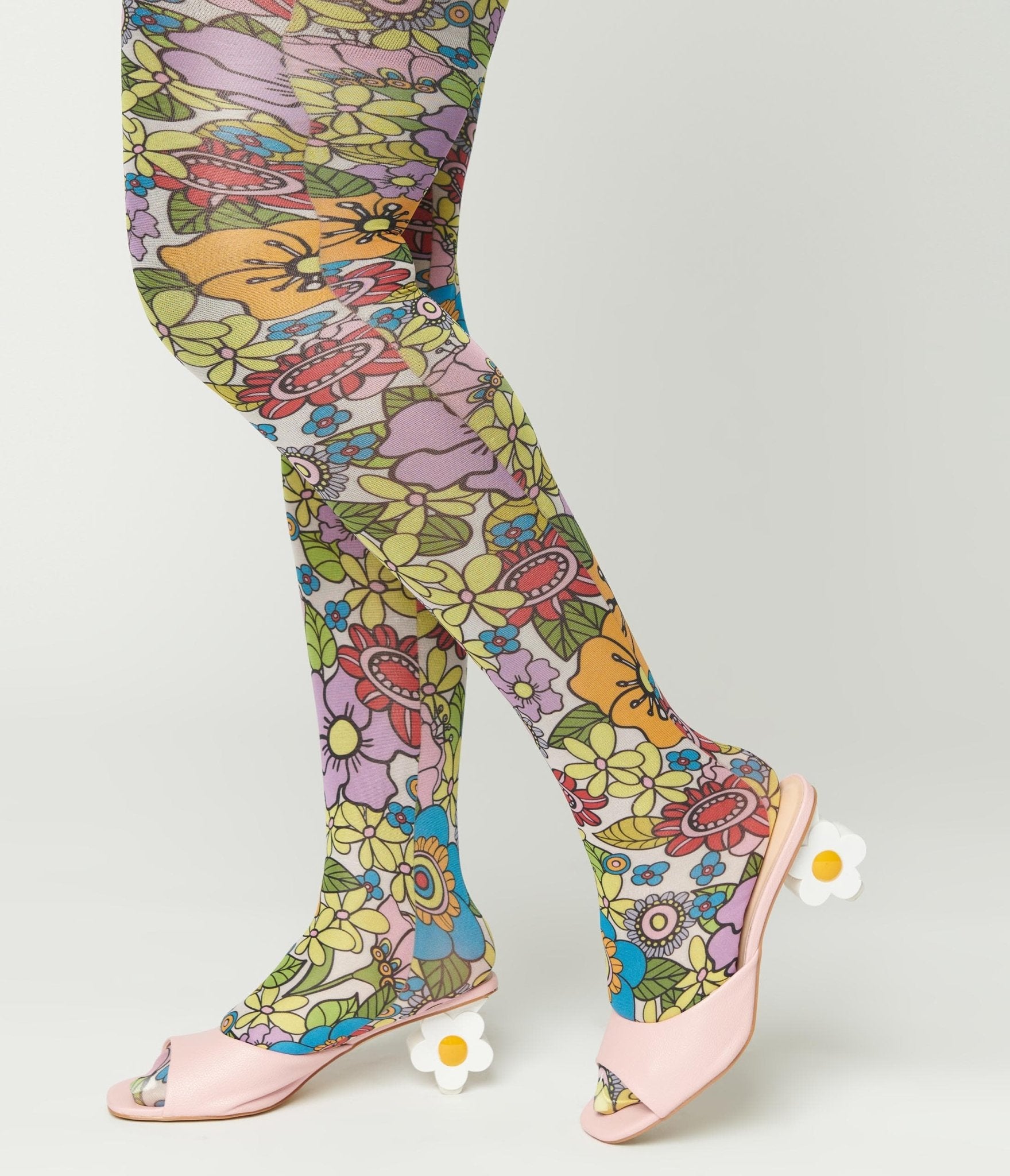 Multicolor Flower Power Tights