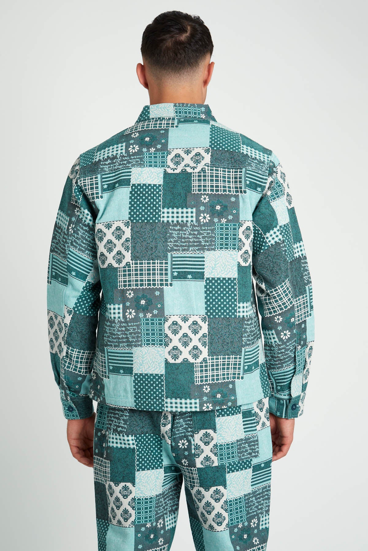 MUNRO PATCHWORK JACQUARD OVERSHIRT