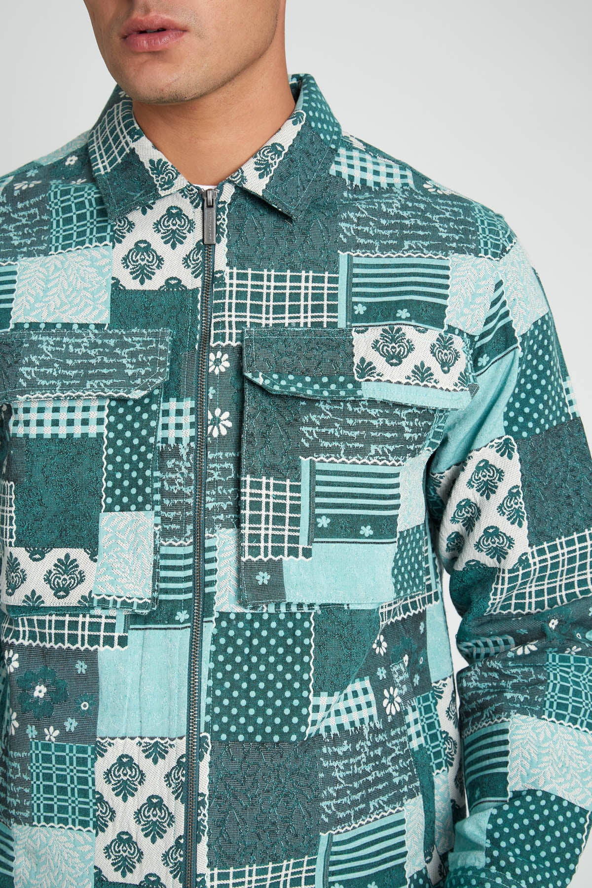 MUNRO PATCHWORK JACQUARD OVERSHIRT