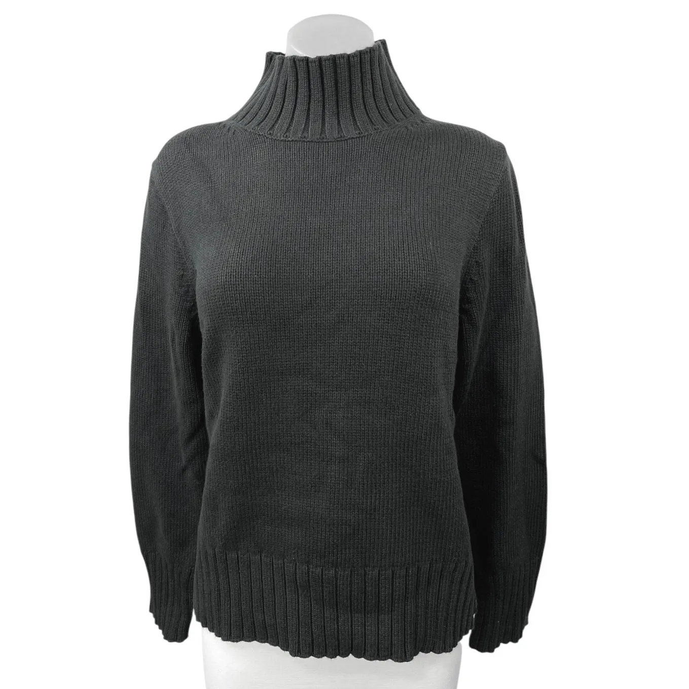 NEW J.Crew Women's Black Ribbed Turtleneck Oversized Pullover Sweater Top Size M