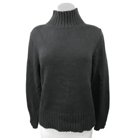 NEW J.Crew Women's Black Ribbed Turtleneck Oversized Pullover Sweater Top Size M